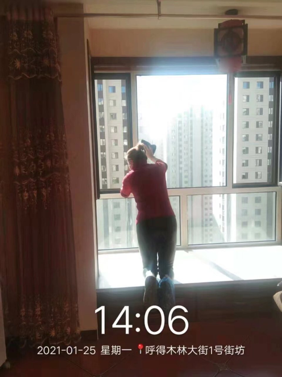 窓拭きの現場