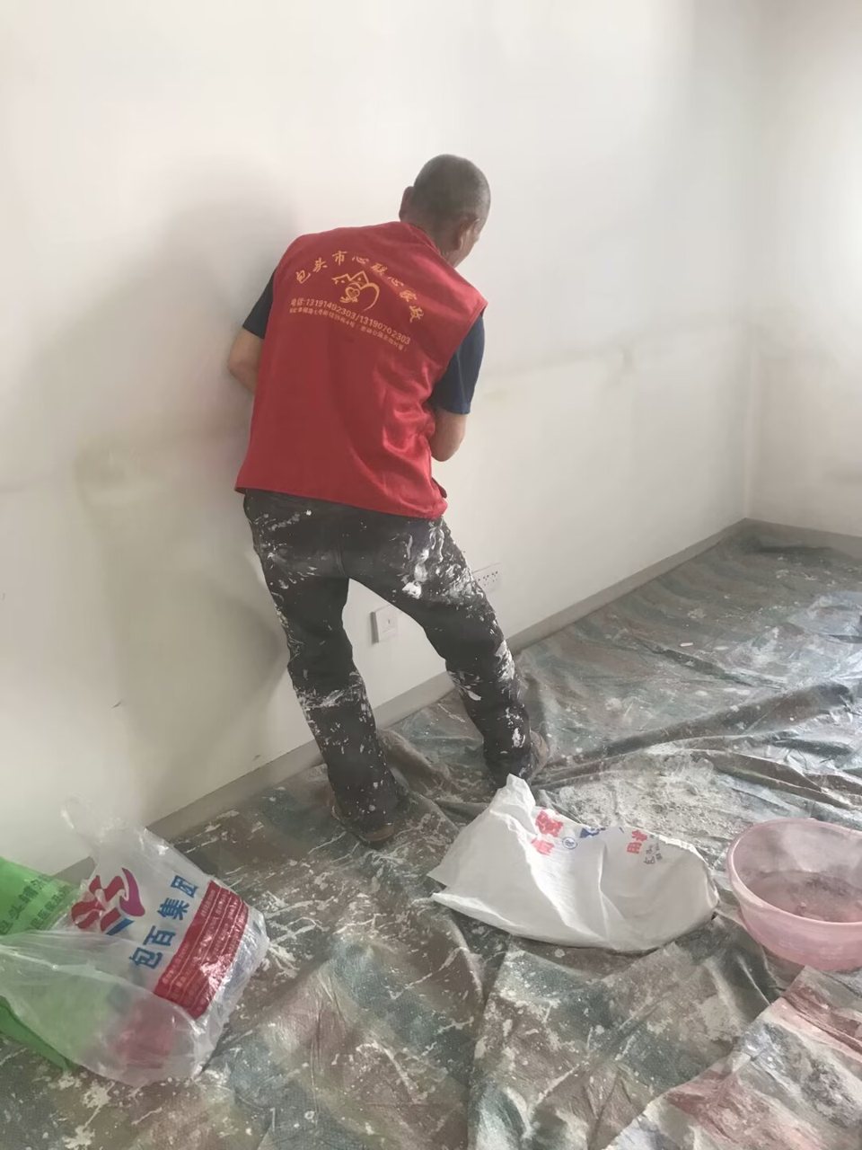 パテ処理の現場